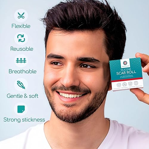Miniatura 3 de Medi Grade Hojas de silicona para cicatrices con silicona alemana de grado médico, cinta reutilizable de 80 pulgadas para cesáreas, queloides,