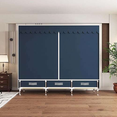 Miniatura 8 de Armario portátil duradero y fácil de montar, resistente con cubierta de tela no tejida, lo mejor para dormitorio y fácil almacenamiento y