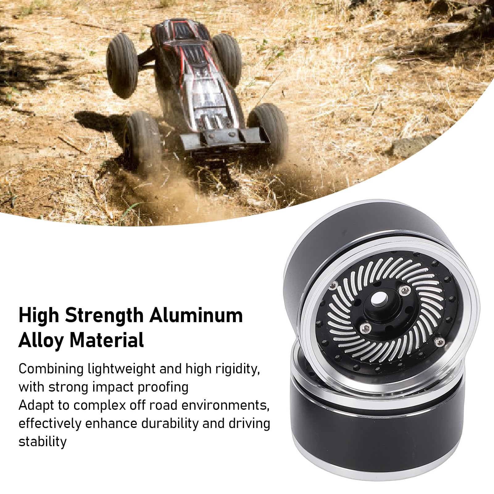 Cerchioni per Auto RC da 1,9 Pollici Set di 4 Cerchi in Lega di Alluminio Anodizzato Leggero con Forte Resistenza Agli Urti per Auto Cingolate 1/10