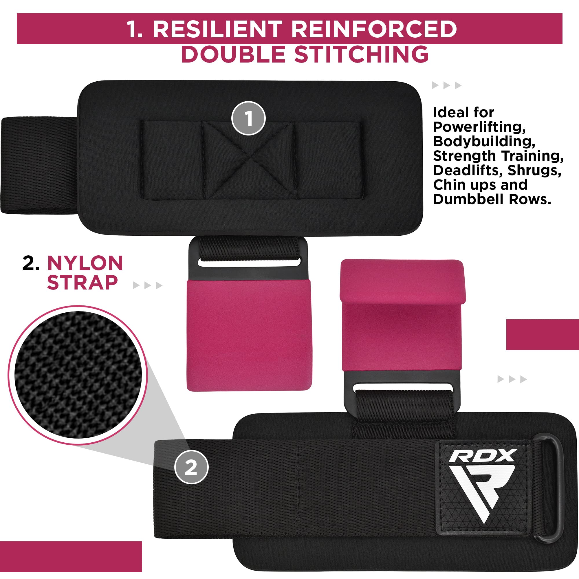 Accessori Palestra Uomo E Donna – Ganci Sollevamento Pesi, Fasce Polsi, Polsiere Bodybuilding, Cinghie Per Stacchi Da Terra, Grip Fitness Per Crossfit, Pesi E Allenamento Con Gancio (L