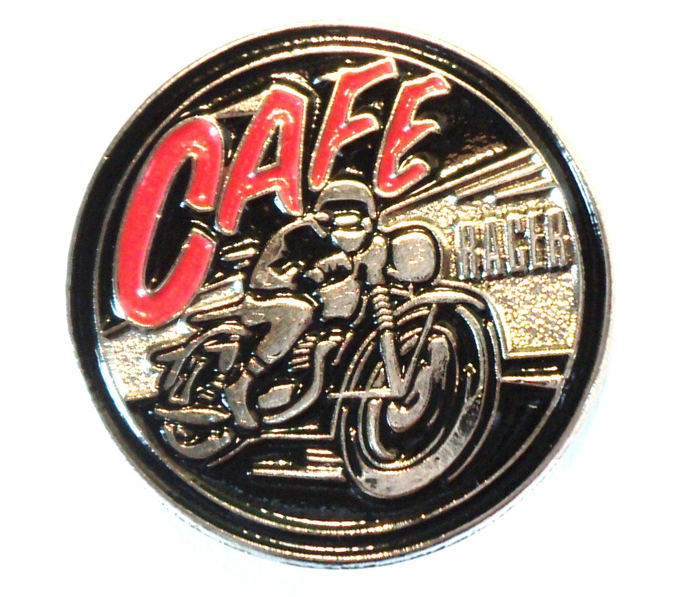 Cafe Racer 1960's Ton Up Boy Biker Metal Motorcycle Enamel Badge