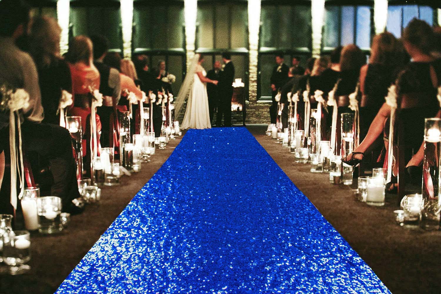 Buy ShinyBeauty Blue Aisle Runner4FTx15FTSequin Aisle Runners Carpet