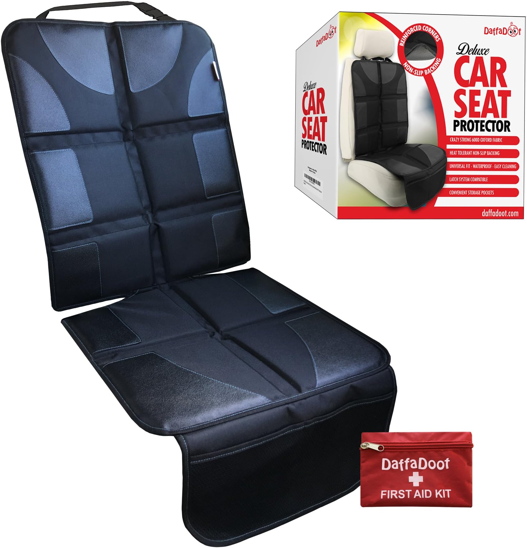 Deluxe Auto Seat Protector - PreStock PrimeSaleDay - for CarSeat/Booster - Heavy-Duty Waterproof-Coverage Anti-Slip Colorfast Heat-Resistant