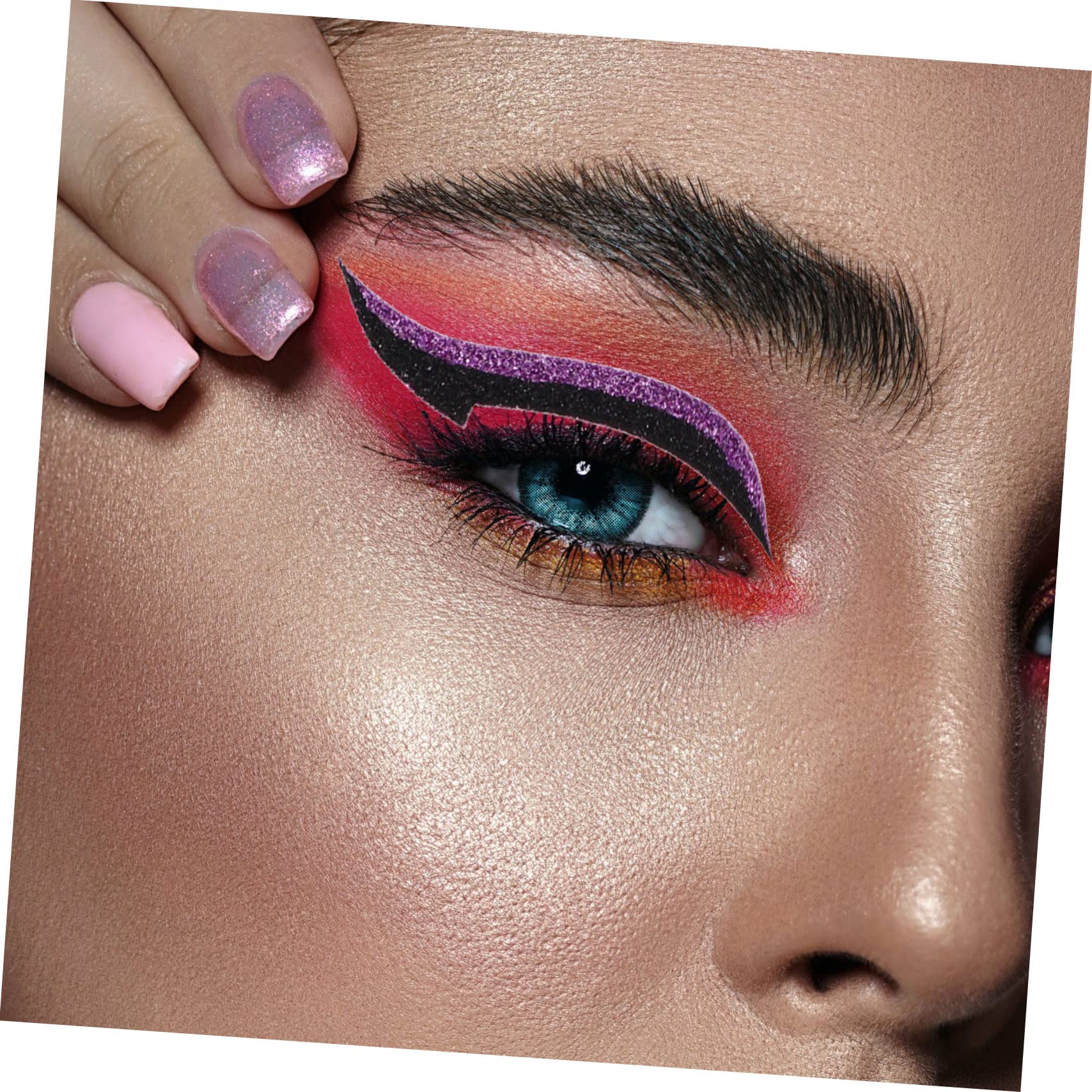 Healvian 160paires Autocollants Eyeliner Réutilisables Pour Double Paupière Stickers Cat Eye Colorés Parfait Pour Halloween Cosplay Et Fêtes