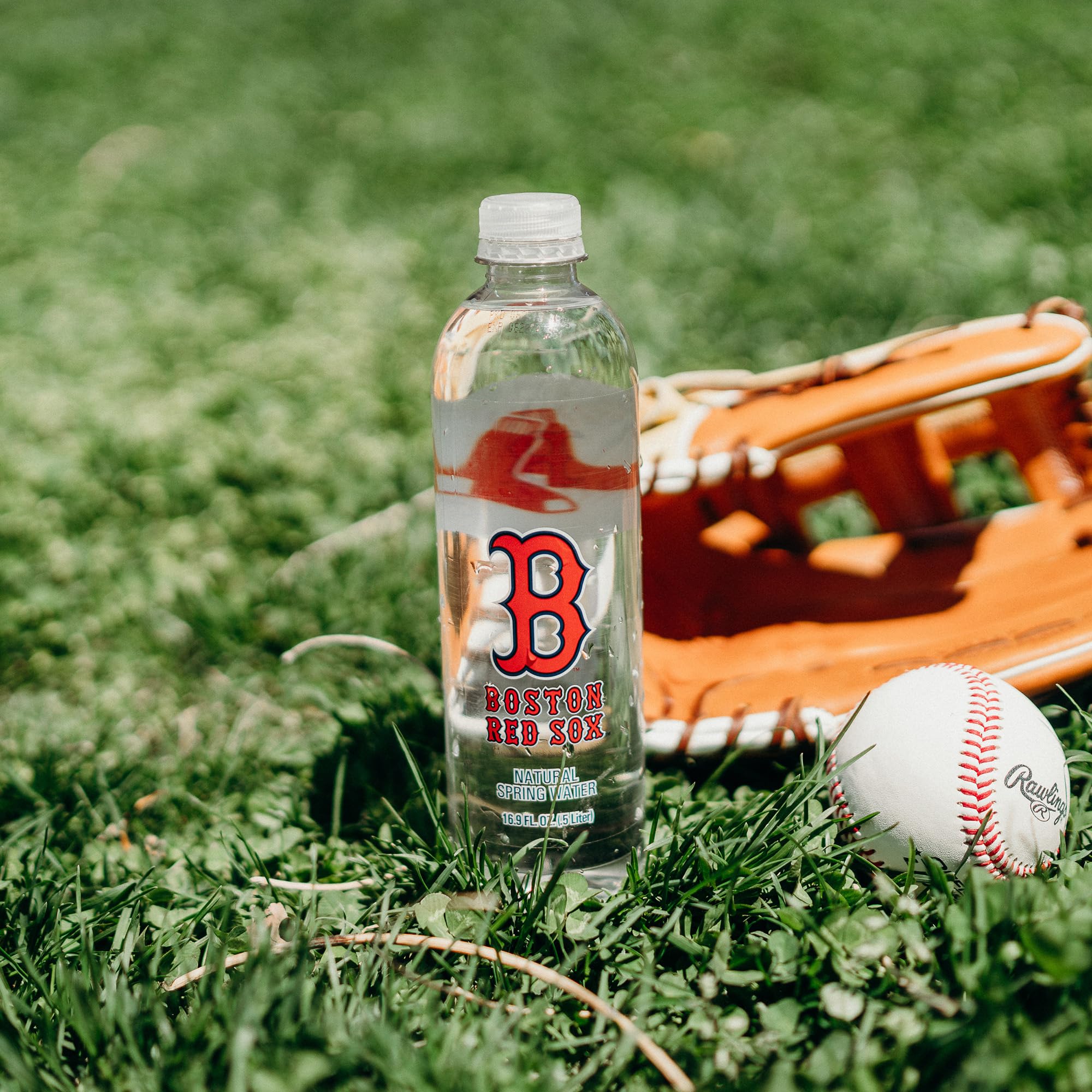 PULSE Boston Red Sox Natural Spring Water - Natural Sports Water Bottle Pack - Filtered Bottles - Recyclable and BPA-Free - 24 Pack