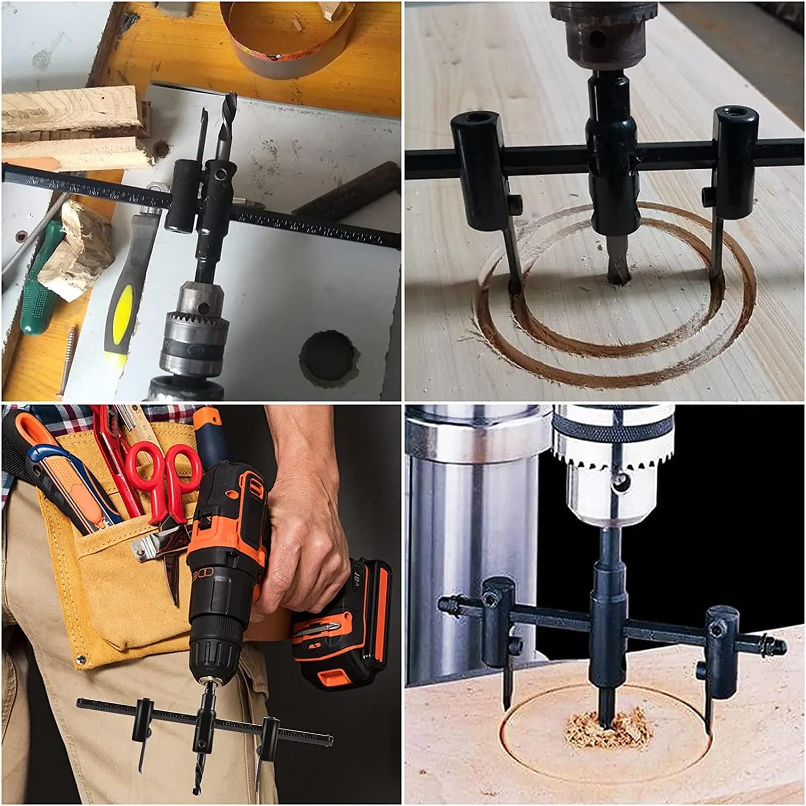 Coupe-cercle, outil de réglage du bois réglable 30-300 mm, pour bois, plastique, cloison sèche