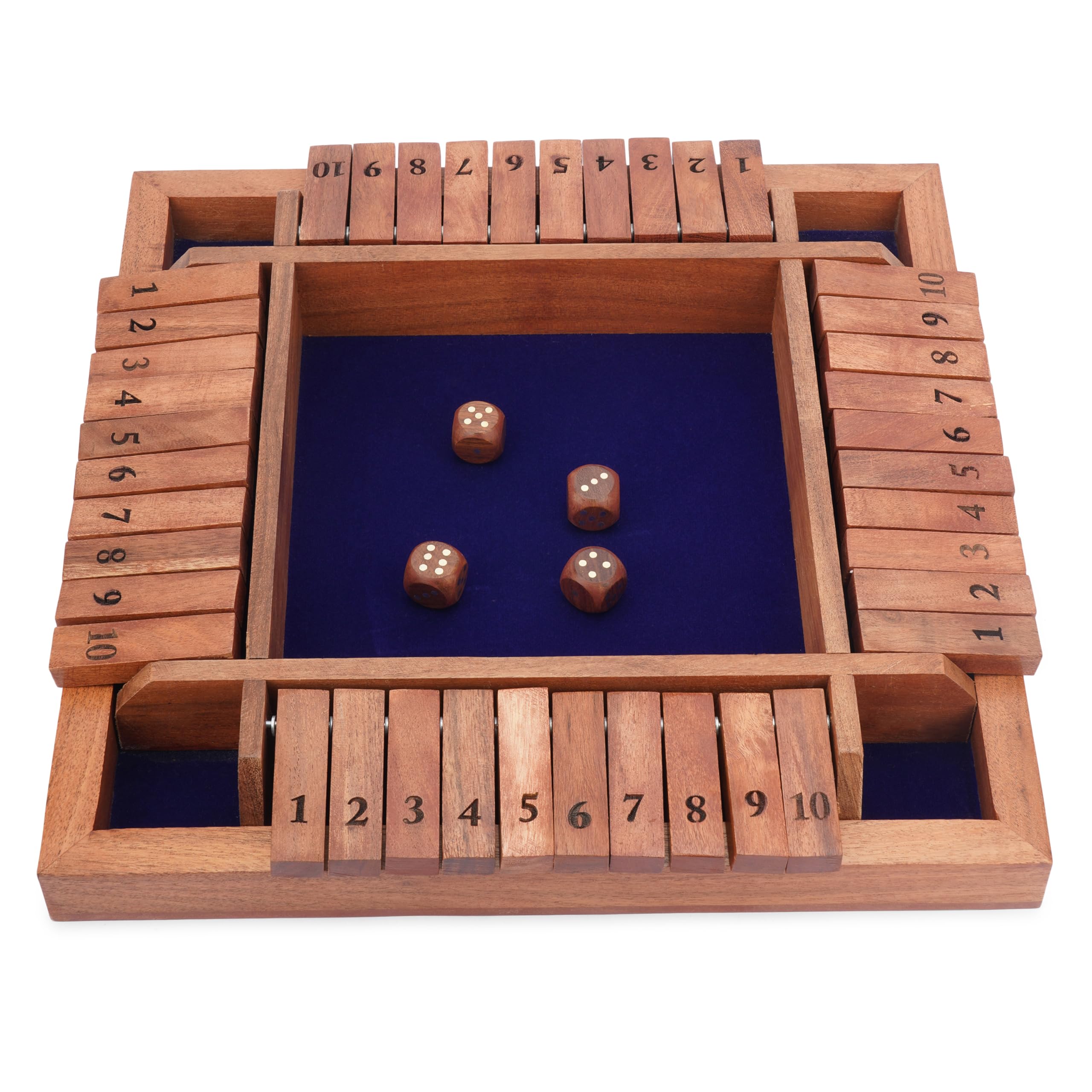 Ajuny Wooden Shut The Box Dice Game for 1-4 Players