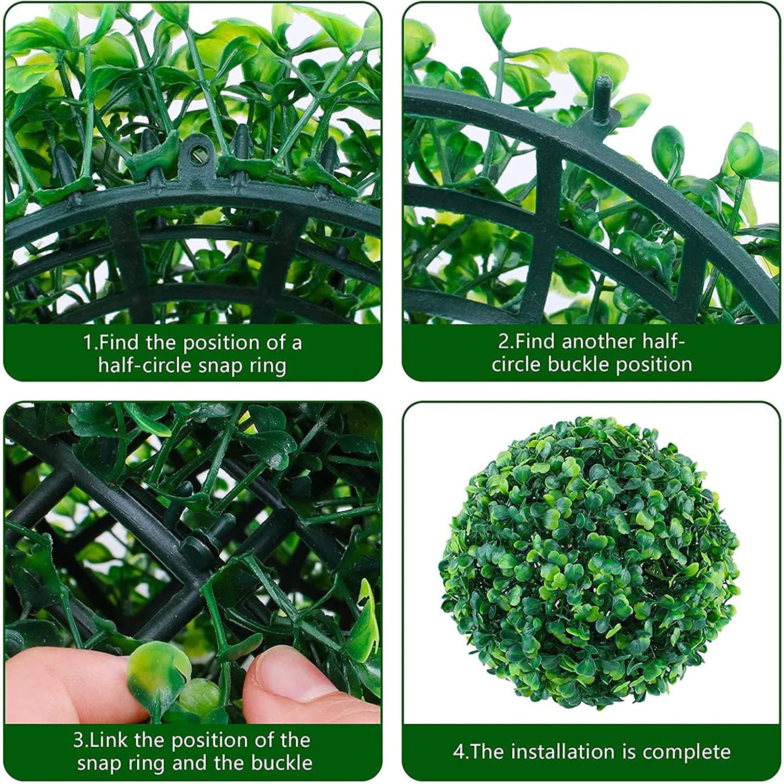 URMAGIC Boule Topiaire Artificielle De 28 Cm, Boules De Buis, Boules De Plantes Artificielles à Suspendre, Boules De Jardin Décoratives, Boule De Plantes Vertes, Décoration De Mariage