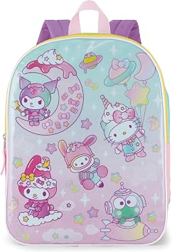 Fast Forward Hello Kitty Backpack for Girls 15 | Cute Hello Kitty Bookbag for Kids | Padded Straps & Large Zip Compartment | Hello Kitty & Friends Back to School Supplies