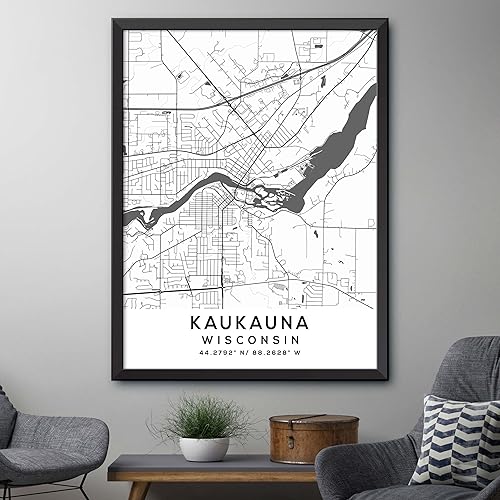 Miniatura 4 de Mapa de KauKauna, Wisconsin, Light 2 (8x10)