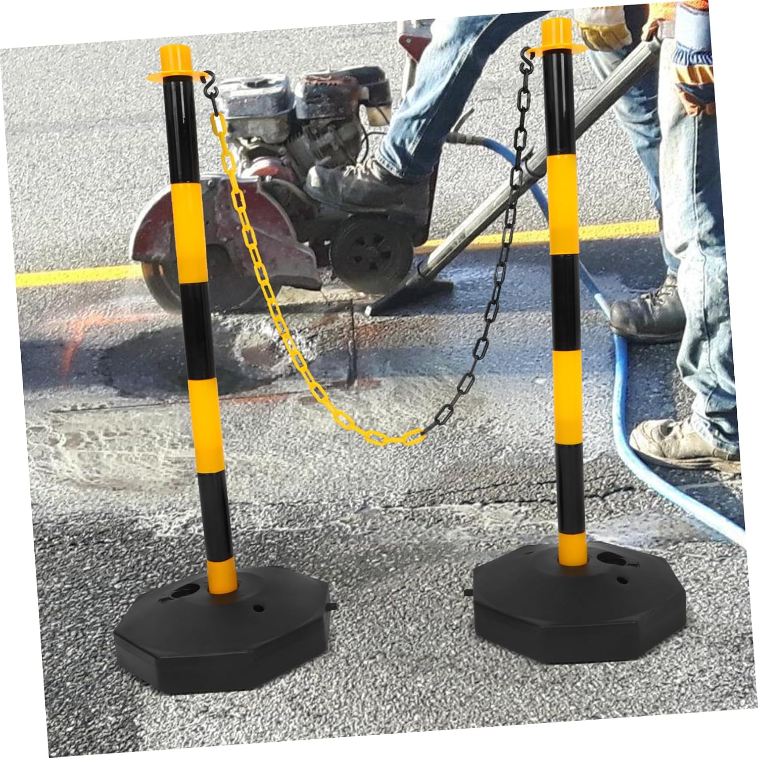 - 駐車場建設現場や一時的なイベント用の道路安全バリア - 【Blue Boy】 視認性と安定性を