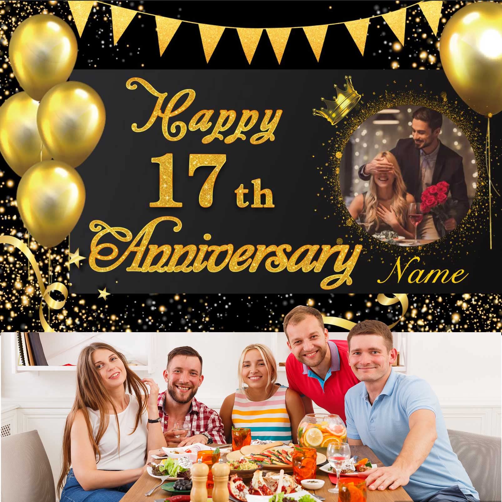 Amazon.com: Custom Happy 17th Anniversary Decorations Supplies