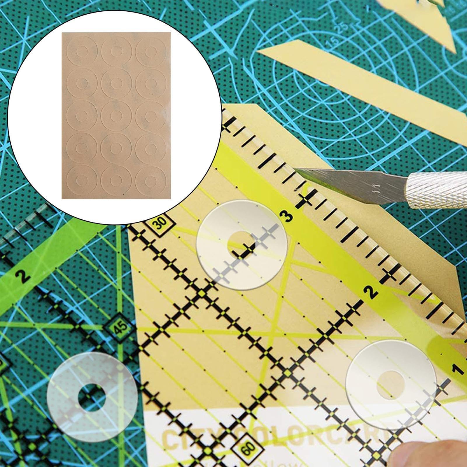 Points de préhension de règle - 20 mm 30 pièces autocollants pour poignée slipliniale | Règles de matelassage transparentes en silicone, anneaux auto-adhésifs, poignées arrière autocollantes pour