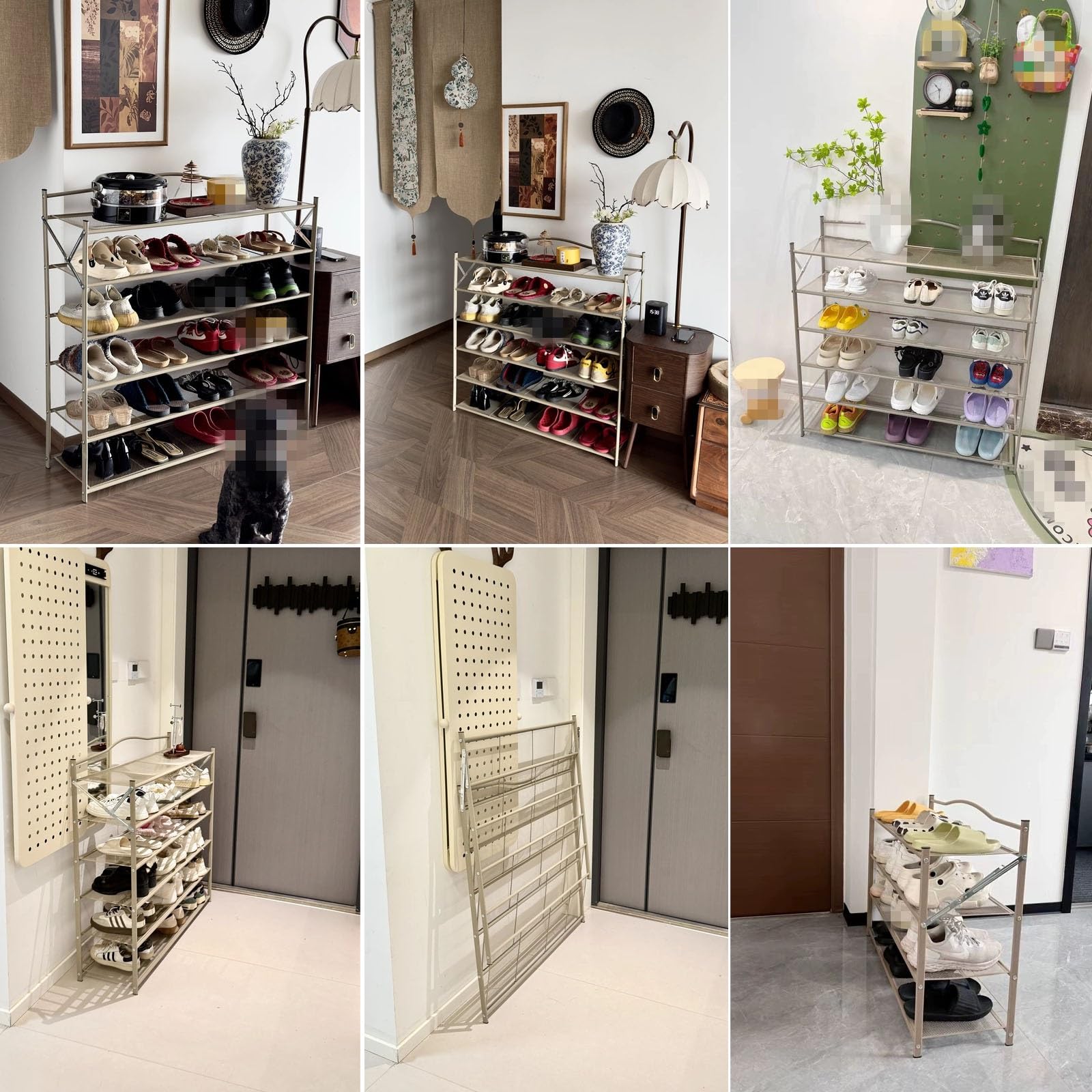 Genérico Zapatero Plegable, Organizador Metálico Sapateira Hall Entrada, Soporte for Tacones y Zapatillas, Organizador de Armario