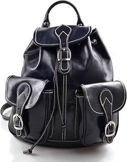 Backpack leather blue backpack genuine leather travel bag weekender sports bag gym bag leather shoulder ladies mens satchel backpack