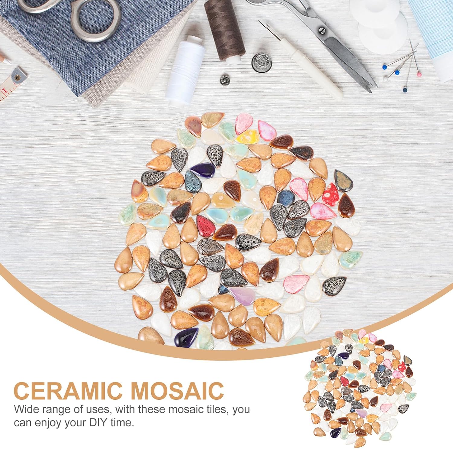 Zerodeko Ceramic Tiles DIY Mosaic Pieces Bag Irregular Raindrop Shape for Home Decoration Craft Projects Creative Handmade Art Supplies