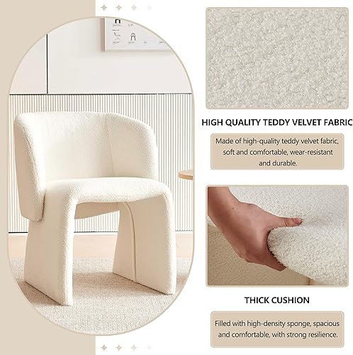 Miniatura 4 de Set de mesa de comedor Homedot para 4, mesa redonda de comedor estilo granja y 4 sillas de acento para comedor con respaldo curvo y apoyabrazos,