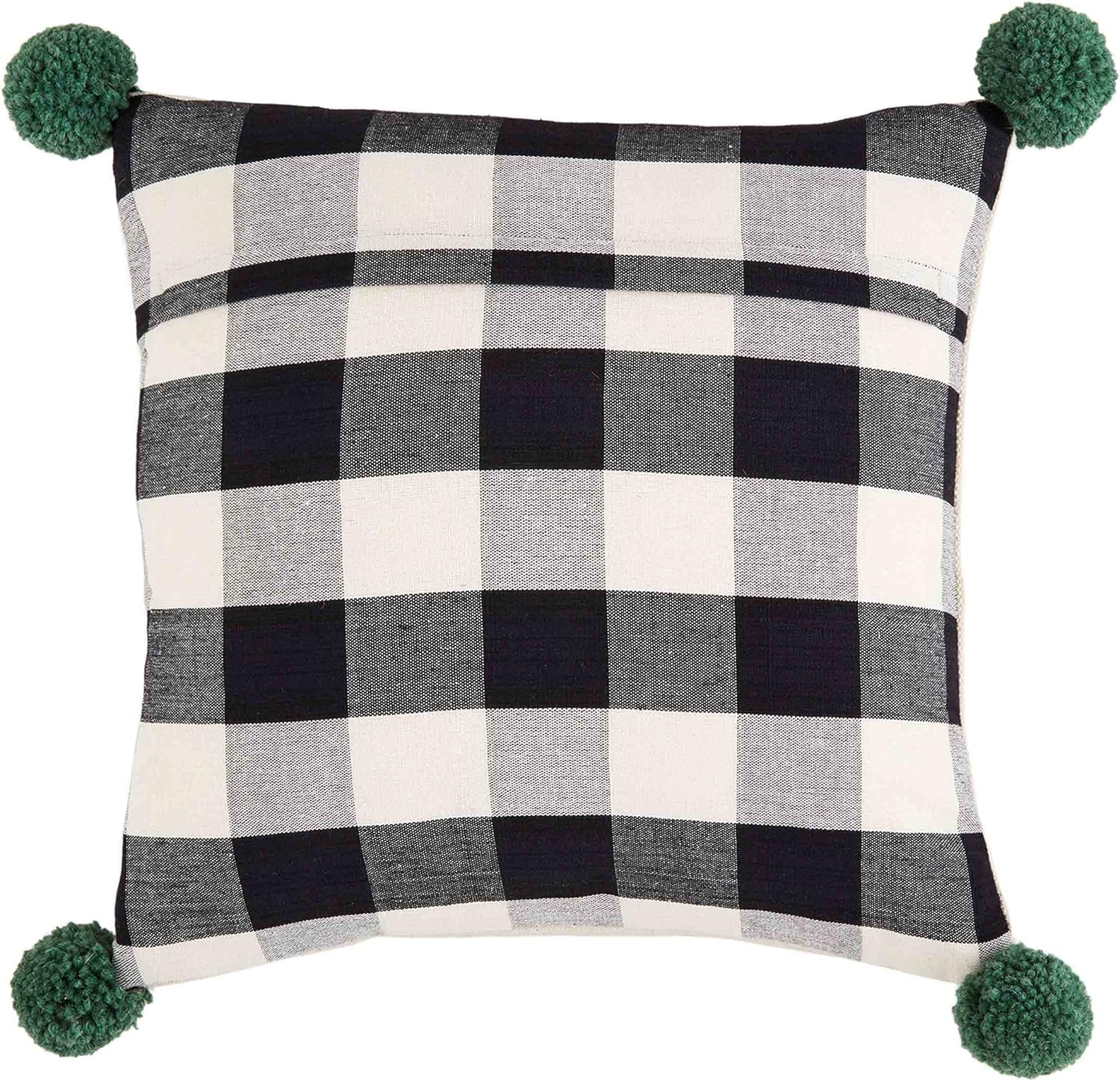 Mud Pie Oh So Merry Hook Check Pillow, 16" x 16"
