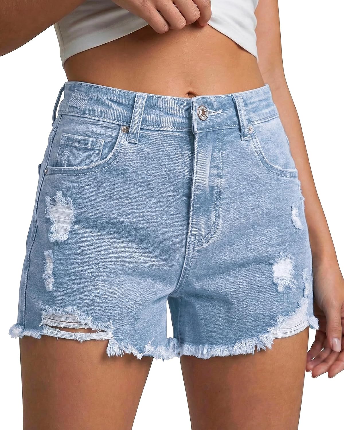 Utyful Jean Shorts for Women High Waisted Trendy 2026 Ripped Distressed Casual Summer Jorts Stretchy Denim Cutoff Shorts