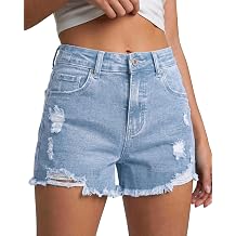 Utyful Jean Shorts for Women High Waisted Trendy 2026 Ripped Distressed Casual Summer Jorts Stretchy Denim Cutoff Shorts