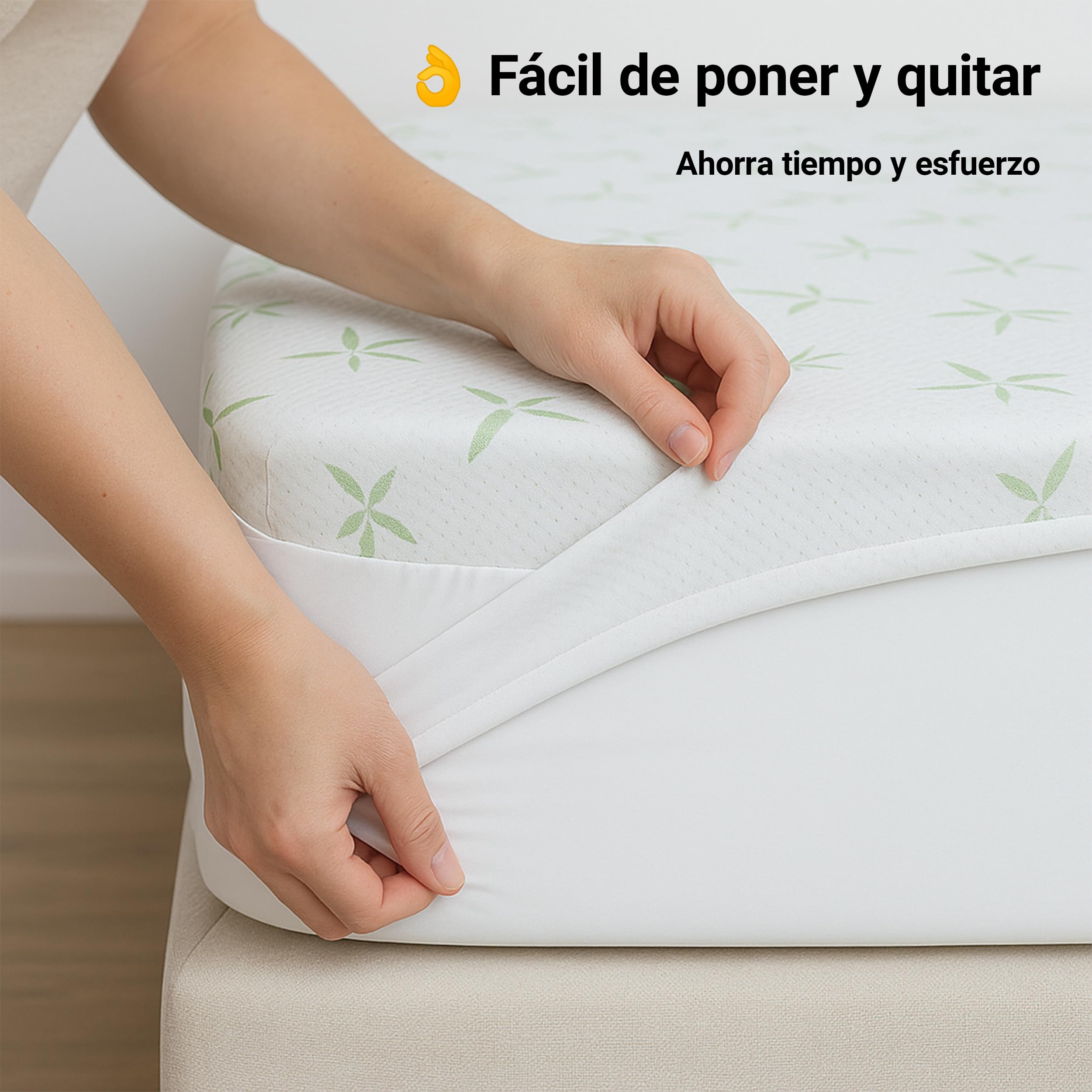 Protector Colchón Bambú Impermeable - Cubre Colchón Transpirable y Suave - Funda Colchón Ajustable hasta 30cm - Cama 90x190/200cm - Fibra de Bambú y Viscosa Premium, 2 Unidades