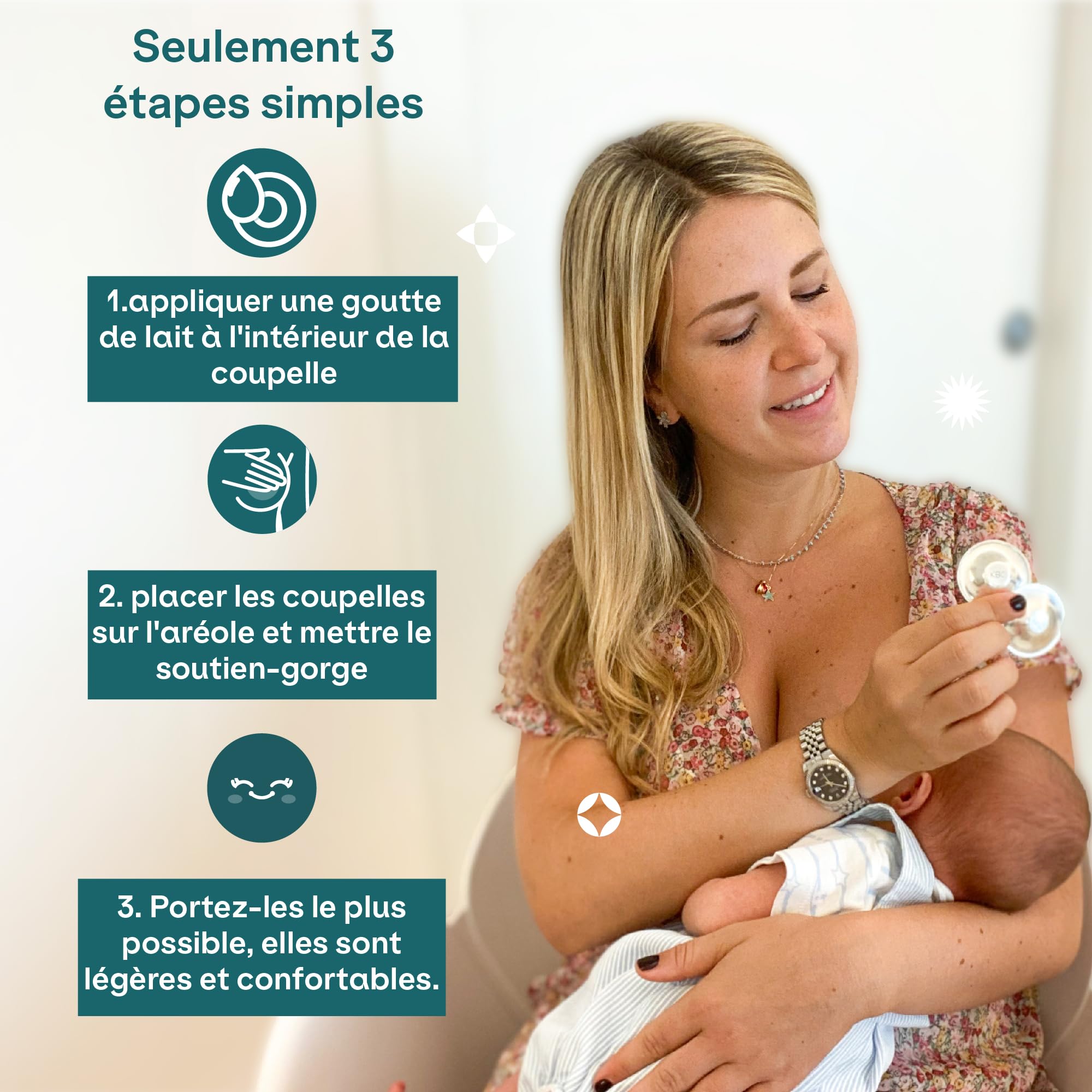 Les coques d’allaitement en Argent Trilaminé sans Nickel pour la Prévention et les Soins des Crevasses du mamelon pendant l’Allaitement - Dispositif Médical Classe 1 Koala Silver Cup