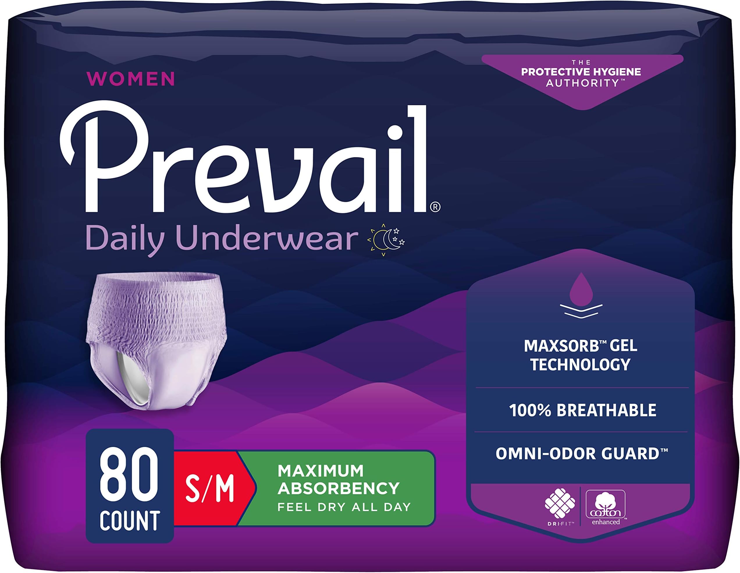 Proven | Small/Medium Pull-Up | Women's Incontinence Protective Underwear | Maximum Absorbency | 80 Count