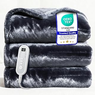 Electric Blanket Full Size, 72"x84" Dual-Spiral Heated Blanket 10 Hours Auto-Off 8 Heat Level Over-Heat Protection Flannel Sherpa Big Heater ETL Certification Machine Washable