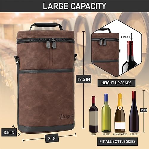 Miniatura 20 de Bolsa para transportar botellas de vino de 2 y 3 botellas. negro