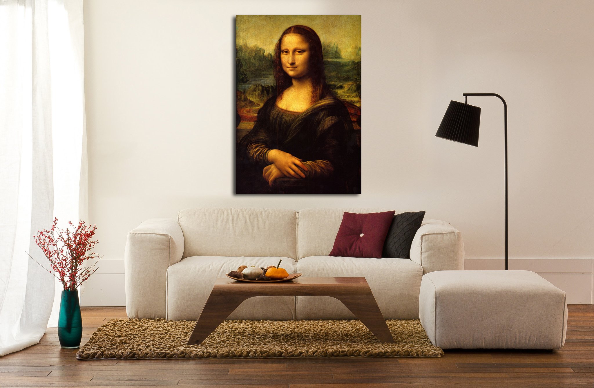 Grafic Quadro Moderno Monna Lisa La Gioconda Leonardo Da Vinci - MonnaLisa - stampa su tela canvas con o senza telaio (CM 50X75, QUADRO CON TELAIO IN LEGNO)