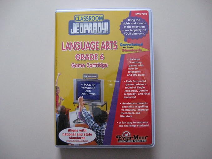 Classroom Jeopardy Language Arts Grade 6 Game Cartridge