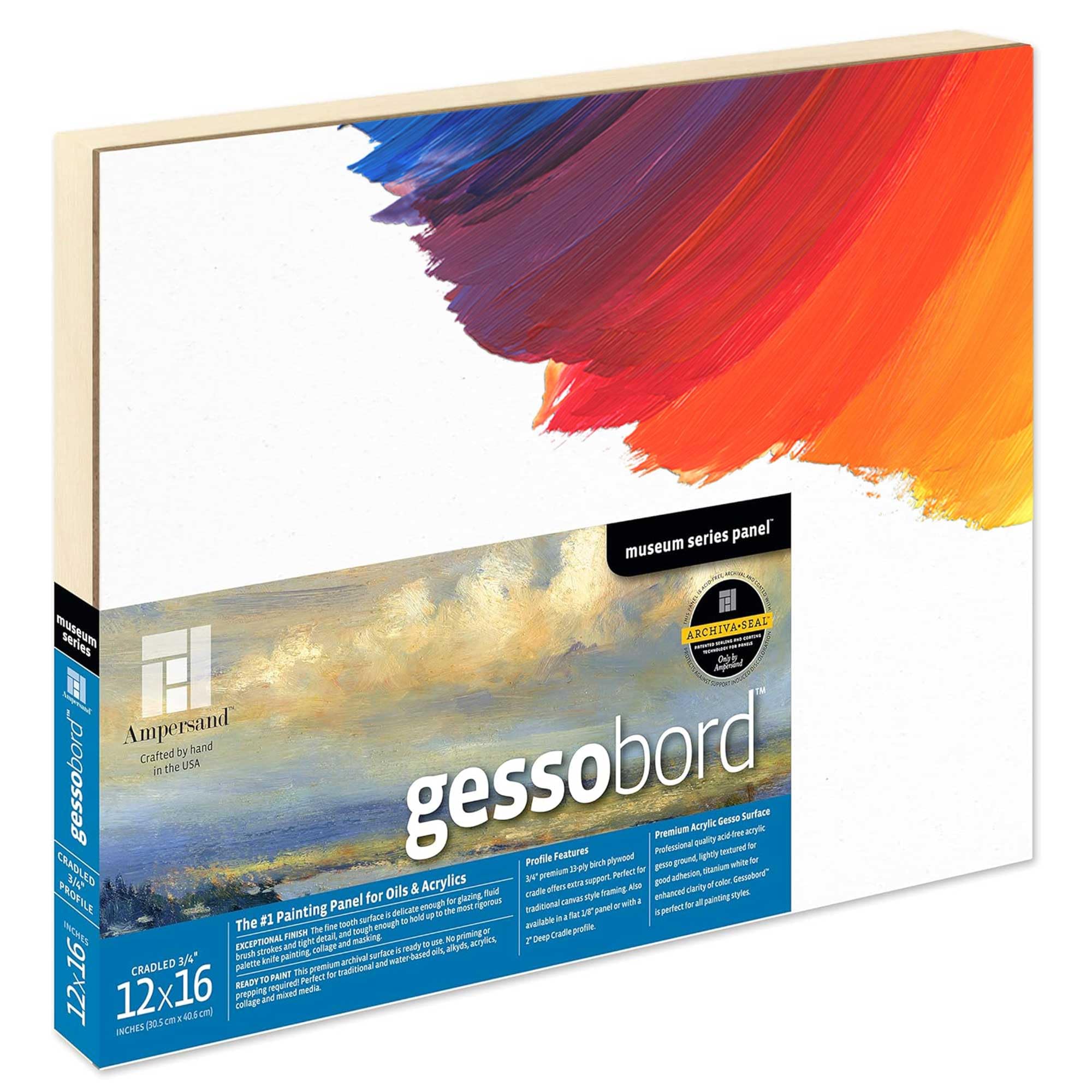 Ampersand Art Supply Müze Serisi Gessobord, 3/4 İnç Derinlik, 12" x 16"