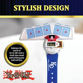 UCC Distributing Yu-Gi-Oh! Duel Disk Watch - Stylish Blue Band with Gray & Red Face - Timepiece for Epic Duels - Perfect for Kid & Adult Collectors