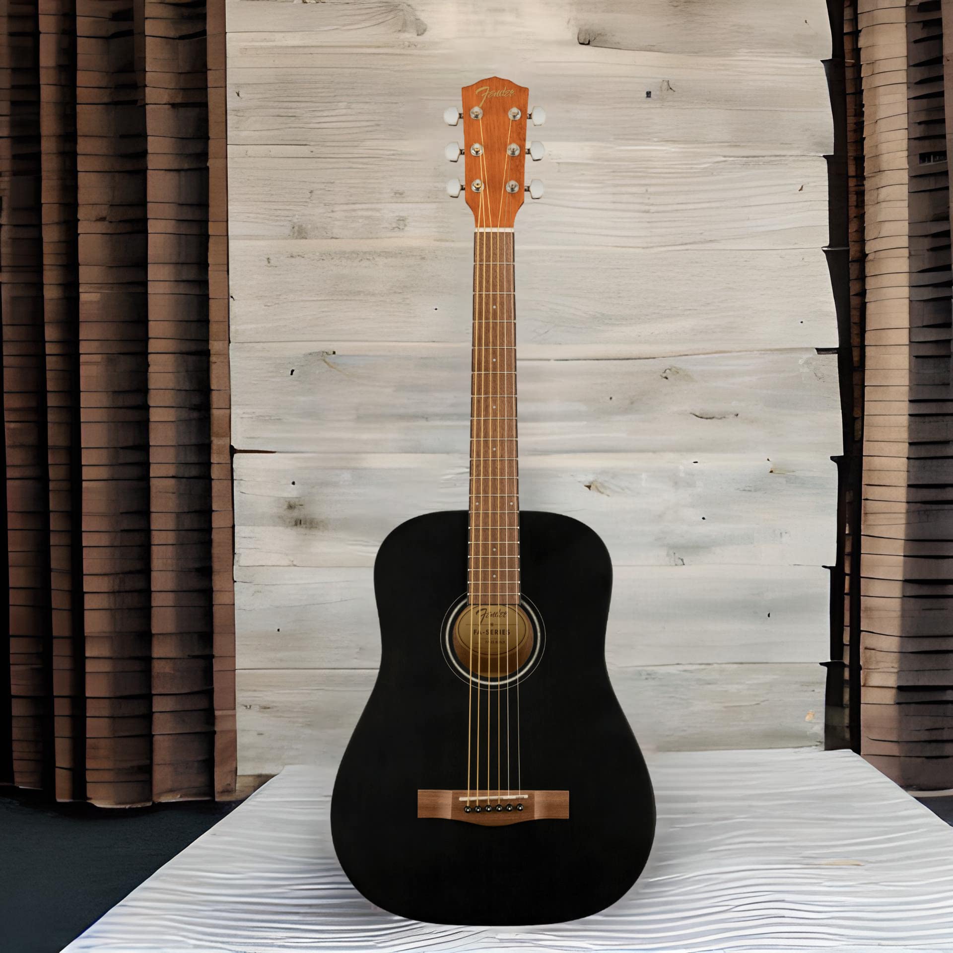 Fender FA-15 - Chitarra acustica 3/4 con custodia, edizione limitata, colore: Nero