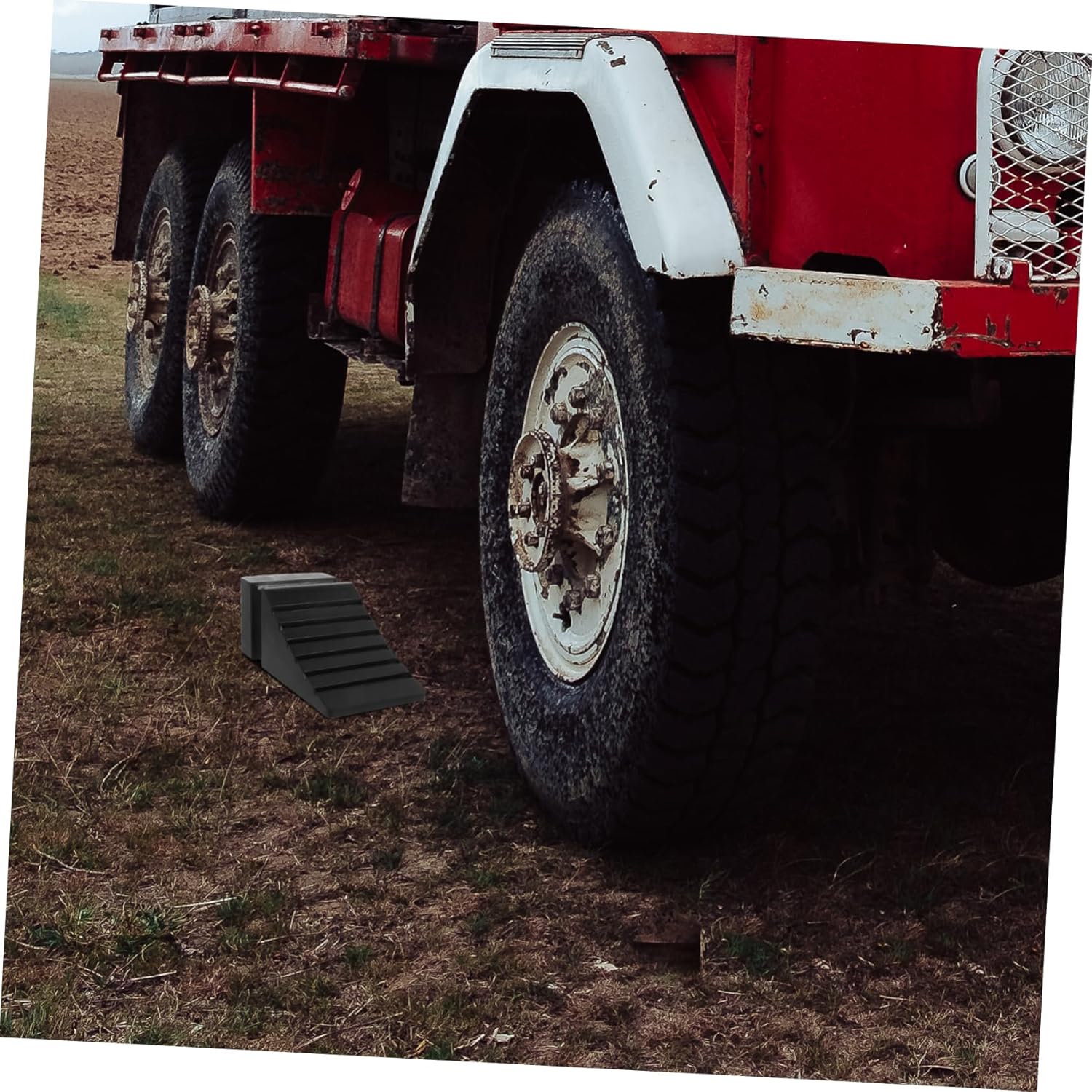 Mikinona Wheel Chock for Trucks and Vehicles Portable Non-Slip Tire Stopper Heavy-Duty Rubber Design for Trailers and Automotive Use Lightweight and Convenient Chock for Safety