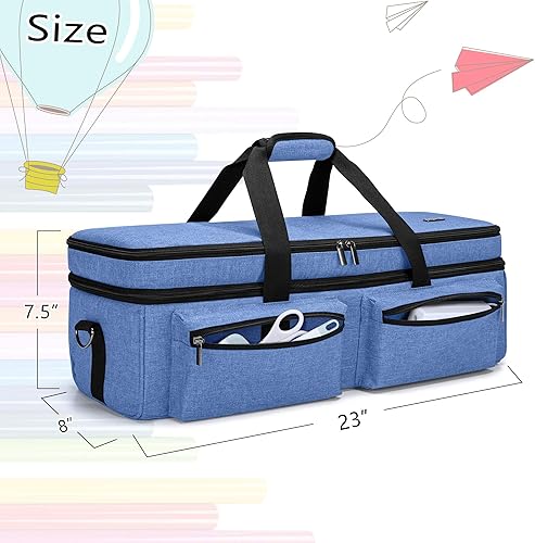 Miniatura 6 de Bolsa Luxja para transporte, de doble capa, compatible con máquinas y suministros de suajado Cricut Explore Air 2 y Maker (solo la bolsa, patente