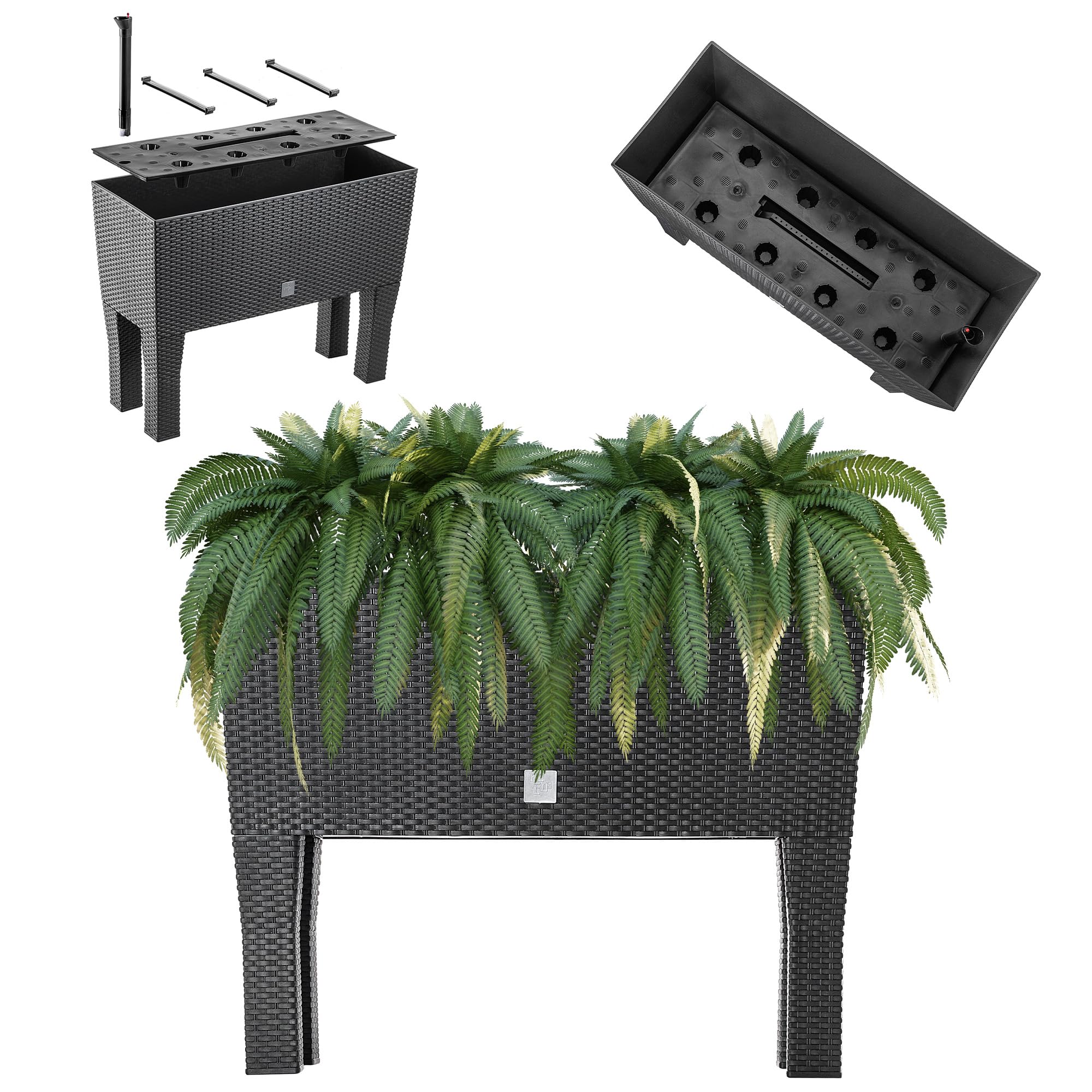 KADAX Vaso fiori su gambe Orto plastica | 2 misure | fioriera rialzata | balcone terrazzo giardino | resistente intemperie
