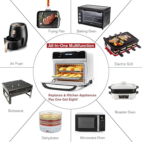 Miniatura 6 de Hornos freidora de aire, horno tostador de convección con 10 funciones de cocción, tostada de 6 rebanadas y capacidad de pizza de 12 pulgadas, 6