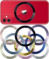 Vista 9 de SALEX Adhesivos metálicos para teléfono para montaje magnético. Juego de 16 placas de metal magnéticas dentro de la carcasa del teléfono celular.