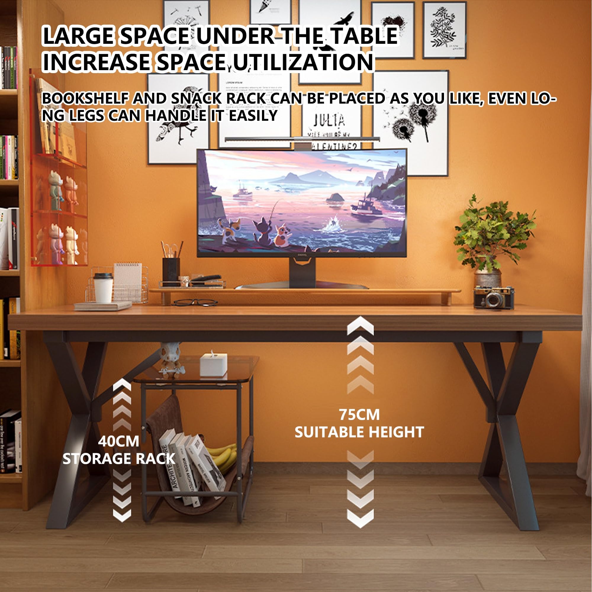 Amazon｜大型L字型ゲーミングデスクセット 椅子と収納棚付き ホーム 