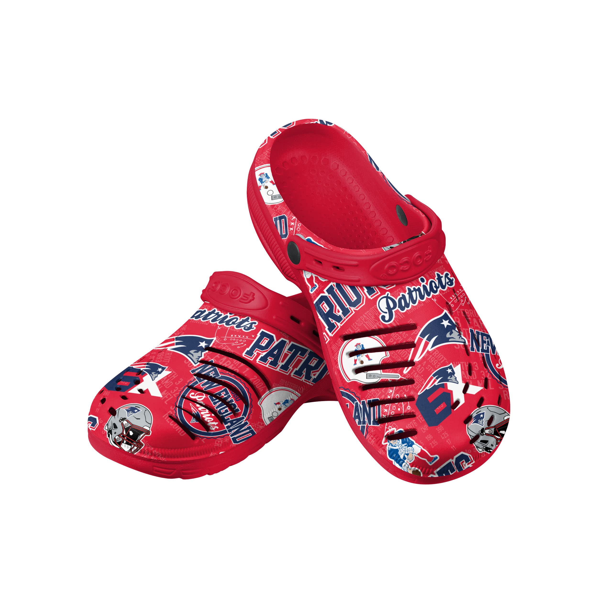 FOCO Men's NFL Team Logo Garden Water Sandals Shoes Slipper Clogs, Historic Print with Strap, 11-12
