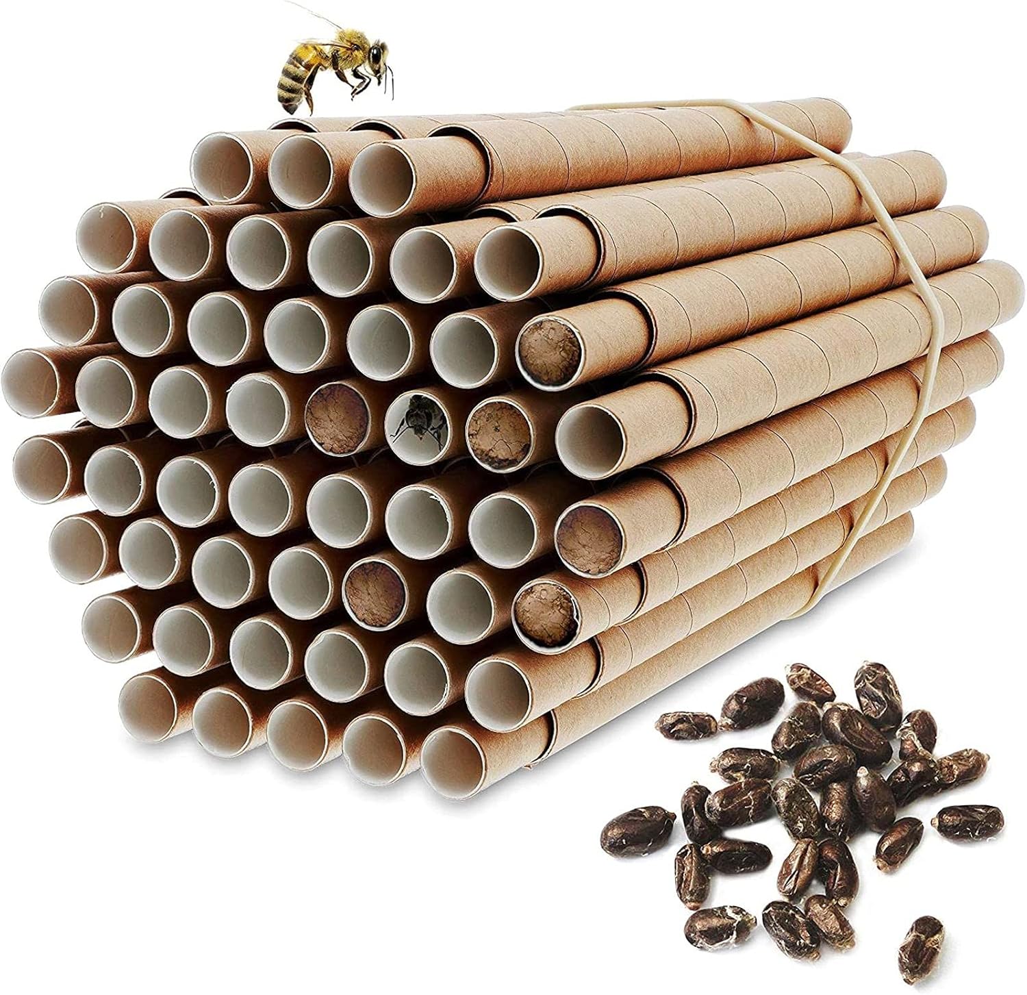 Bright Creations Mason Bee Nesting Tubes Refills (8mm & 10mm, 100 Pack, 50 Each) - Bee Tubes - Cardboard Tube - Poster Tube - Sign Language - National Park Patch - Pleat Tape - Soap Gift Box