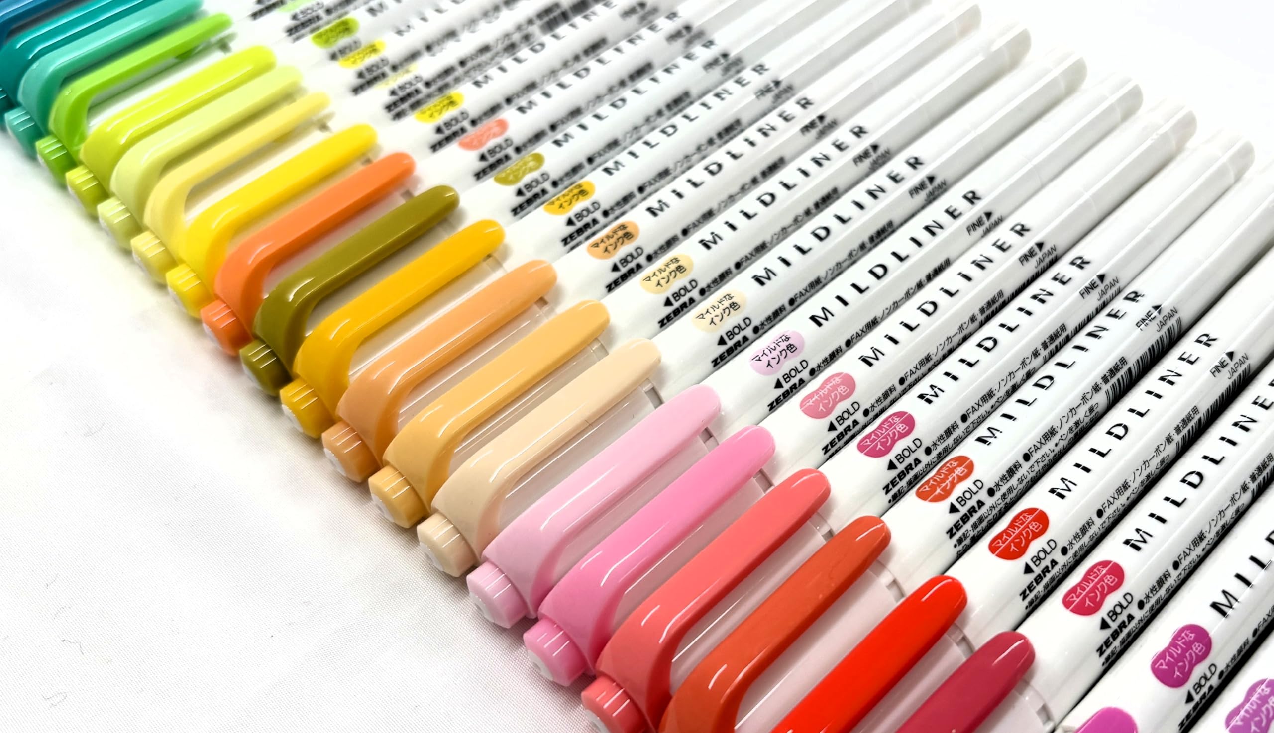 Zebra Mildliner doppelseitige Textmarker, weich, 40 Stück, sortiert, mit Sarasa-Clip-Stift, schwarz, 0,5 mm und Original-Vinyl-Stiftetui