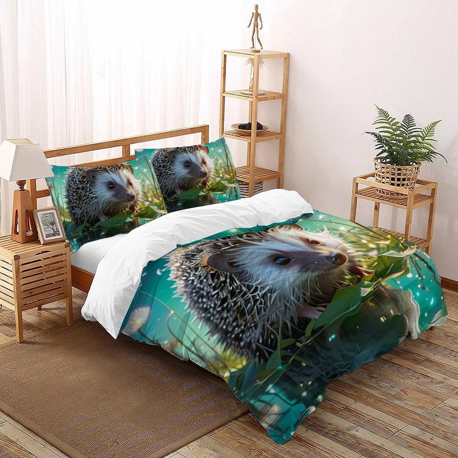 Housse de couette 3D 220x240cm avec 2 taies d'oreiller pour lit double