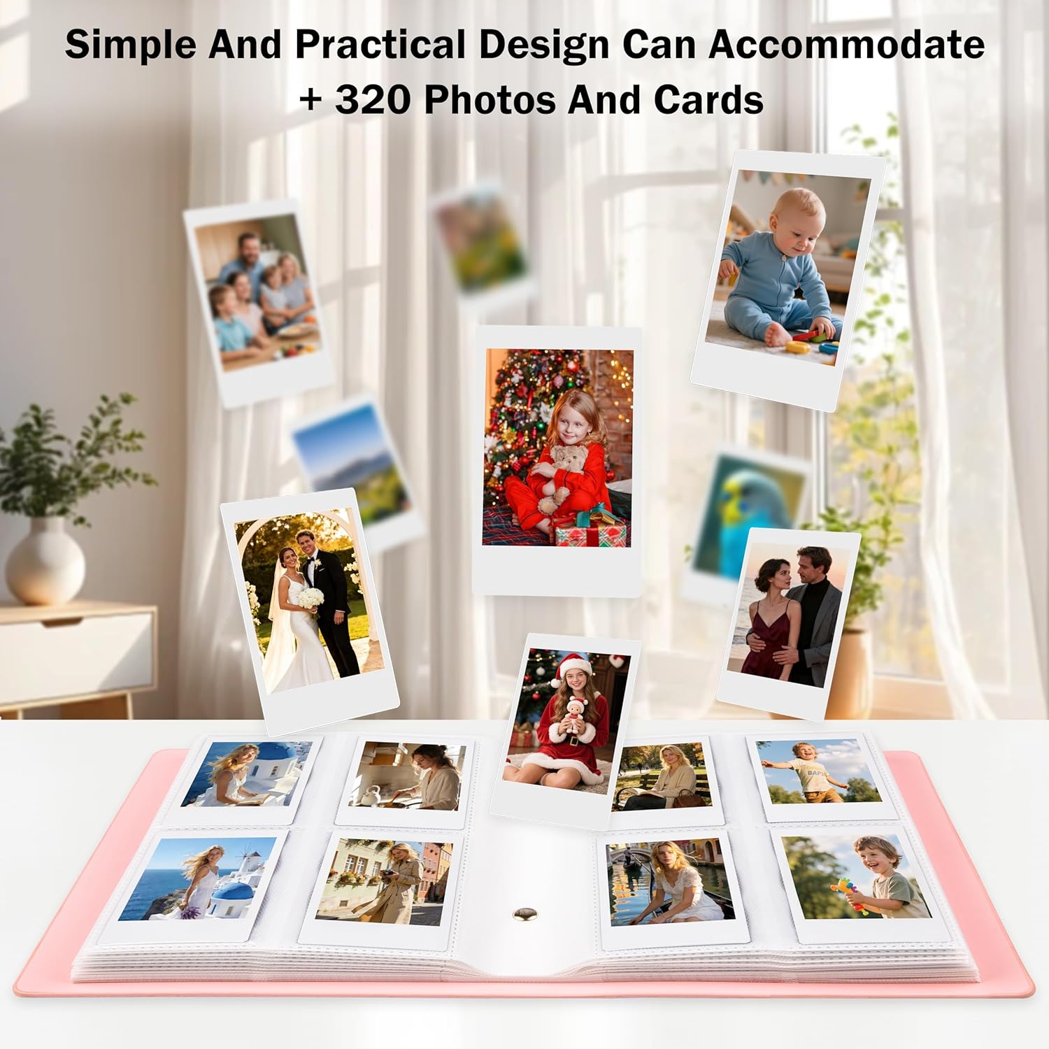 2 Pack 320 Pockets Photo Album for Fujifilm Instax Mini Camera, Leather Cover Photo Book for Polaroid Pictures, 2x3 Photo Album for Fujifilm Instax Mini 12 11 9 40 90 8 7 Evo LiPlay Instant Camera