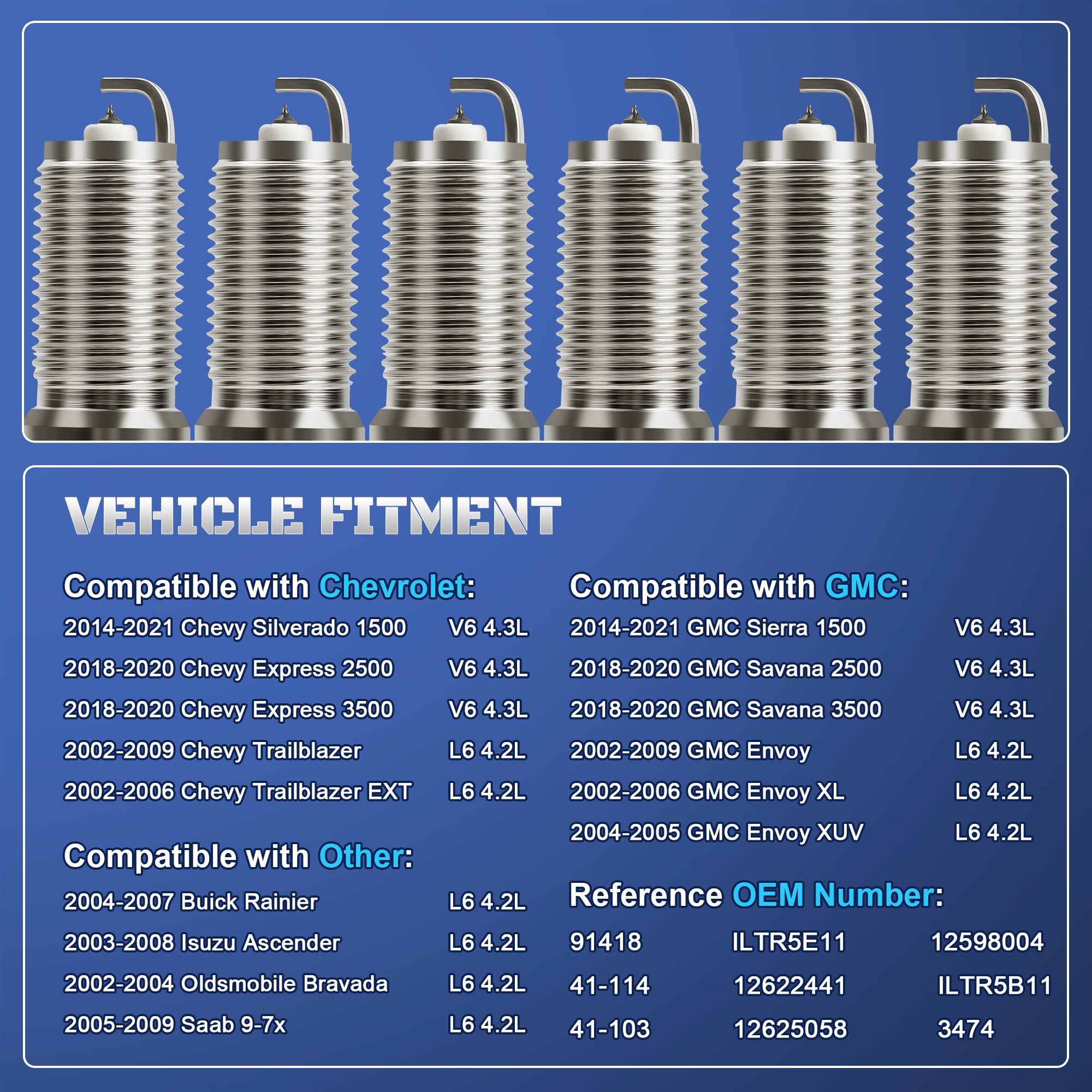 NGK V-Power Nickel Spark Plug Set Of 6 - TR5-Set6 For Buick, Chevy, Ford & More