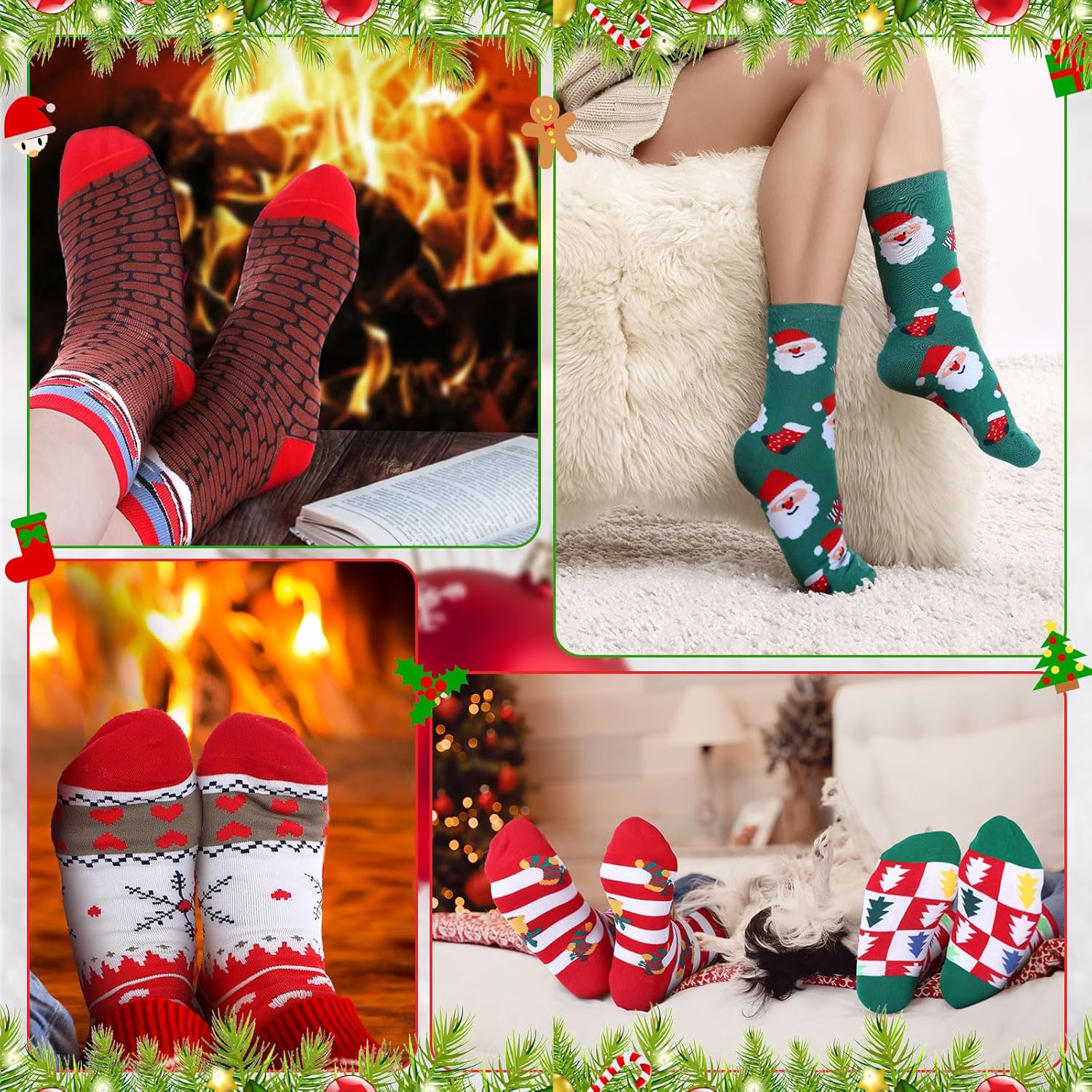 Meanplan 80 Pairs Christmas Socks Bulk Warm Holiday Unisex Socks Novelty Christmas Colorful Funny Xmas Gift - Image 4