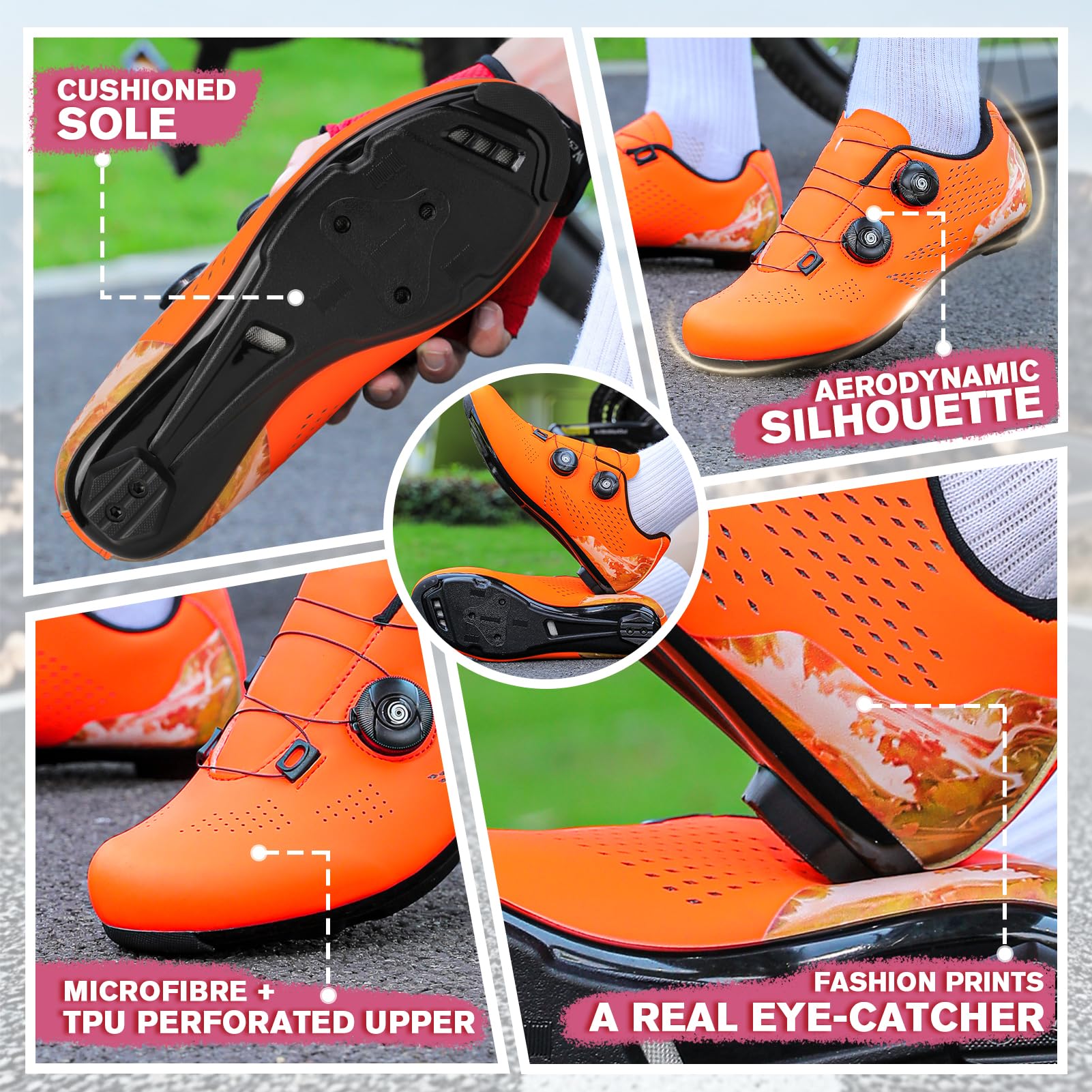 Strada Scarpe da Ciclismo, Uomo Donna Scarpes da Bici Professionali, Sneakers da Ginnastica per Bicycle da Esterno PRO Unisex Compatibili con Tutti i Modelli SPD-SL e Look