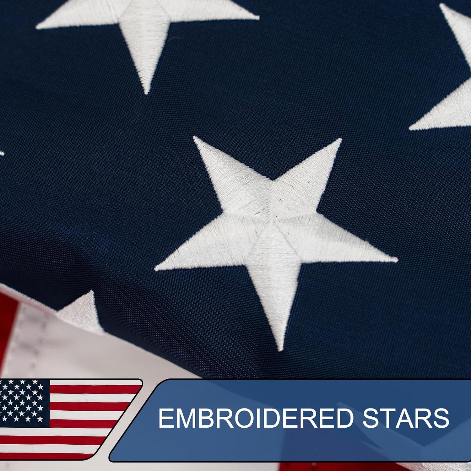 AZCOVER Folded American Flag 3x5 ft Outdoor Heavy Duty Embroidered Stars and Sewn Stripes, 420D Nylon US Flag with Grommets Triangle Packaged, UV Fade Resistant for 4th of July