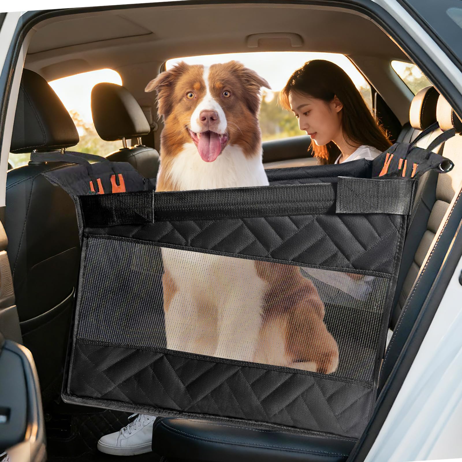 Amazon.co.jp: ペットドライブボックス 犬 ドライブシート 後部座席用